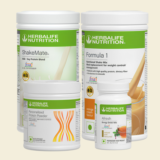 Herbalife Combo Pack | Formula 1 Nutritional Shake 750g + Personalized Protein Powder 200g + Shakemate + Afresh Energy Drink